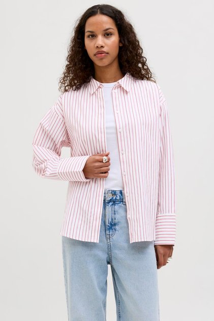 Kadin Relaxed Fit Uzun Kollu Poplin Gömlek - Caro