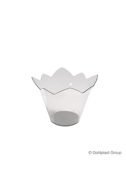 Cupe desert din plastic reutilizabil in forma de nufar, 70ml, 25 buc/set