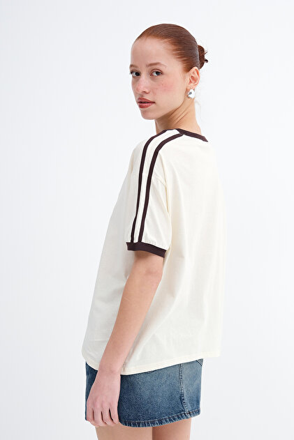Addax Bisiklet Yaka Baskılı T-shirt P10664 - Fiyatı, Yorumları