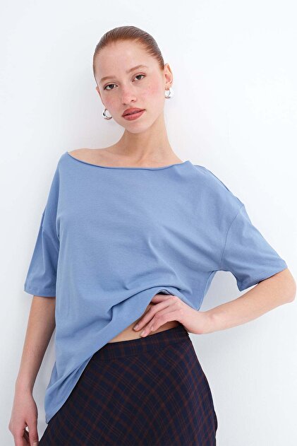 Addax Kayık Yaka Basic T-shirt P1822 - Fiyatı, Yorumları