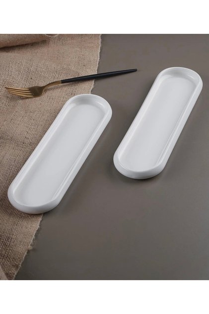 Acar 2 Pieces Bianco Perla Presentation Plate & Olive Bowl 28 cm