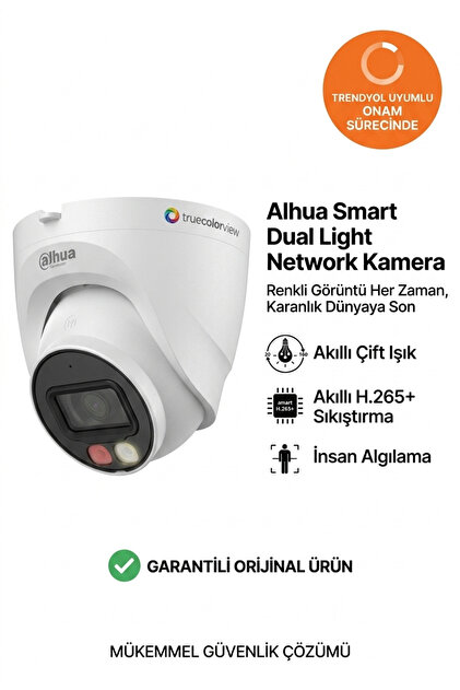 ALHUA Dahua Smart Dual Light 4MP Dome IP Güvenlik Kamerası - H.265