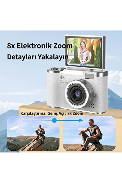 Genel Markalar 4K Dijital Retro Video Kamera 48MP 18X Zoom Flaşlı