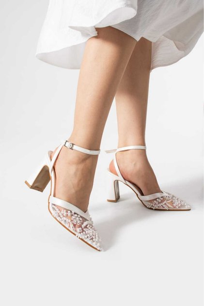 Stone-Embellished Stylish Evening Dress Shoes 9 cm
