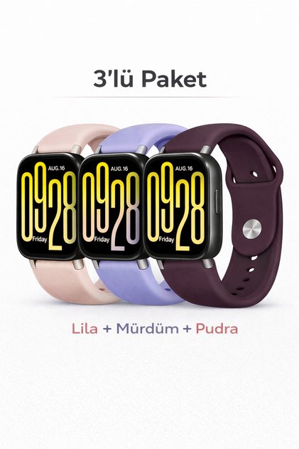 Xiaomi Redmi Watch 5 Active / Watch 5 Lite Uyumlu 3'Lü Yumuşak Soft Yüksek Kalite Spor Kordon