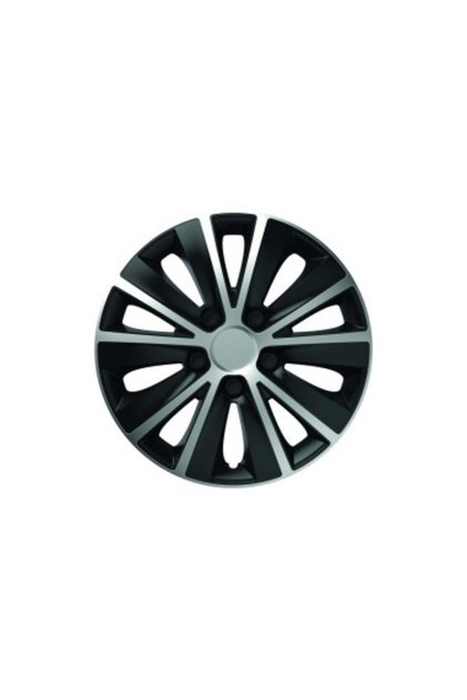 Set de 4 capace de roată cu eliberare rapidă, de 14 inch, argintii și negre