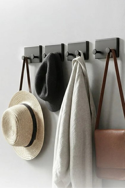 4 Pieces Adhesive Bathroom and Kitchen Hanger Easy to Install Hanger Bathroom Organizer Wall Cabinet Hanger