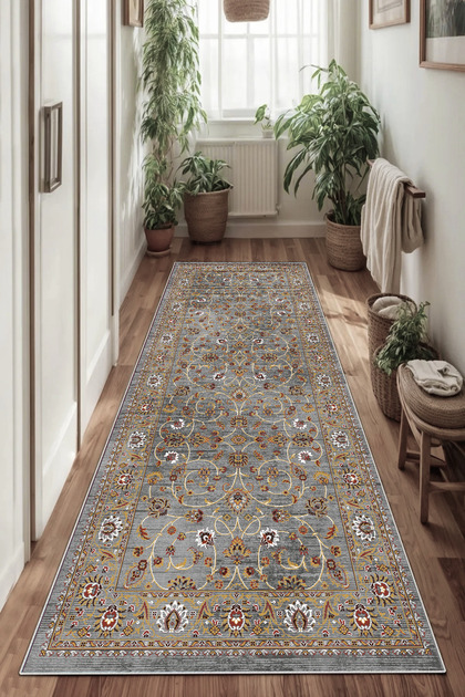 Thalia Home Kaymaz Tabanlı Yıkanabilir Baskılı Mutfak Halısı Halı