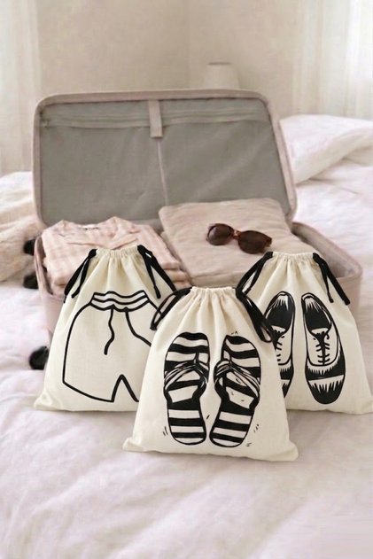 Luggage Organizer Set of 3 - Men's Shoes / Slippers / Shorts