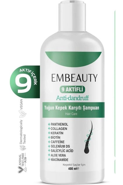 Embeauty Anti-Dandruff and Eczema Anti-Dandruff Sampoo with 9 Actives, Salt-Free 400 ml