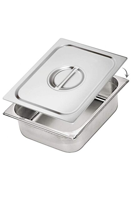 Tavă Gastronorm din oțel inoxidabil cu capac inclus, 8,6L, 32,5 cm x 26,5 cm x 10 cm