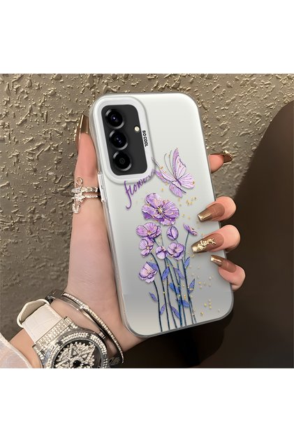 Samsung Galaxy A36 5g Compatible Silicone Edge Hard Back Anti-Fall Phone Case Butterfly Patterned