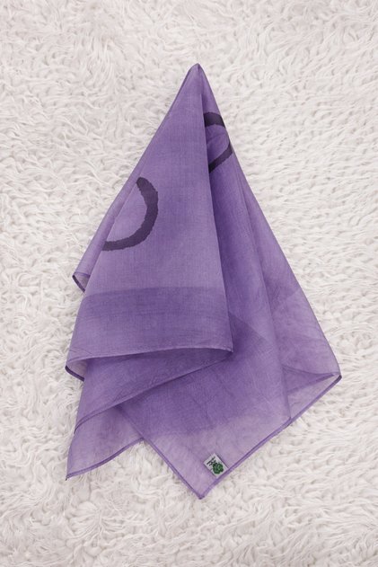 100% Pure Silk Hand Painted Square Scarf - 55 X 55 Design - Lilac