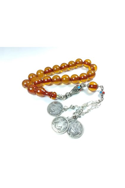 3-Branch German Silver Tassel Combination Mascot with Amber