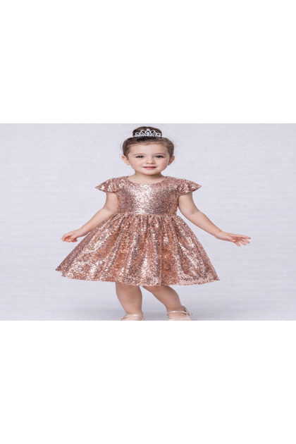 ddaniela D' Daniela - Beads Glitter Dress Maroon Red & Rose Gold - 2Y to  5Y- Trendyol
