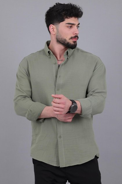 Oversize Muslin Summer Long Sleeve Shirt Mrs 202_40417