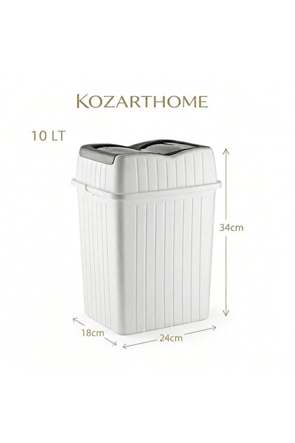 10 Litre Mutfak Banyo Desenli Çöp Kovası
