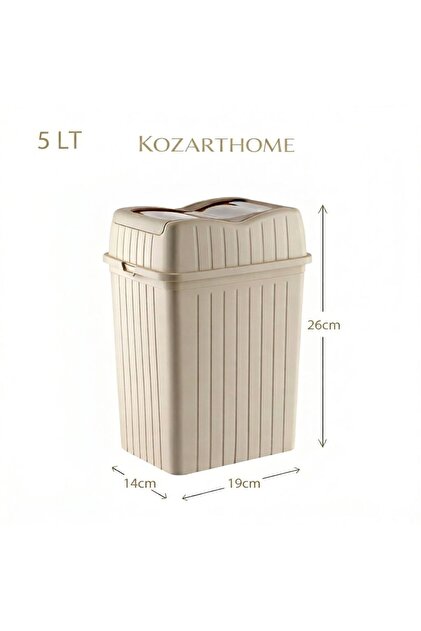 5 Litre Tezgah Üstü Çizgili Çöp Kovası Mutfak Ofis Çöp Kovası