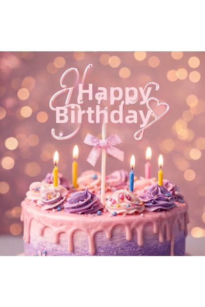 Birthday Cake Decoration Happy Birthday & Happy Birthday to Me – Plexiglass Cake Topper