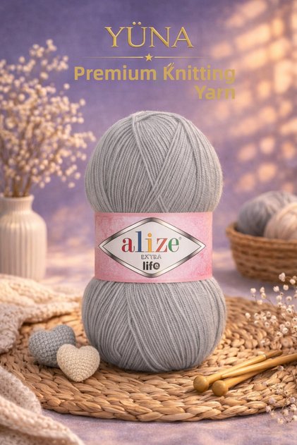 Extra Life Knitting Yarn Fine Fibrous Knitting Yarn 919 Bluish Gray