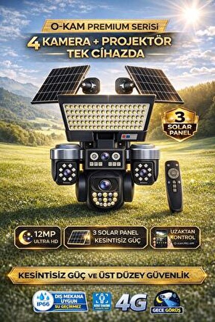 O-KAM OK334 Turkcell 5GB 12MP 4 Lens 4G 3 Solar Panel AOV Gece