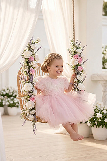 strapless open back dress Cute Floral Princess Dress