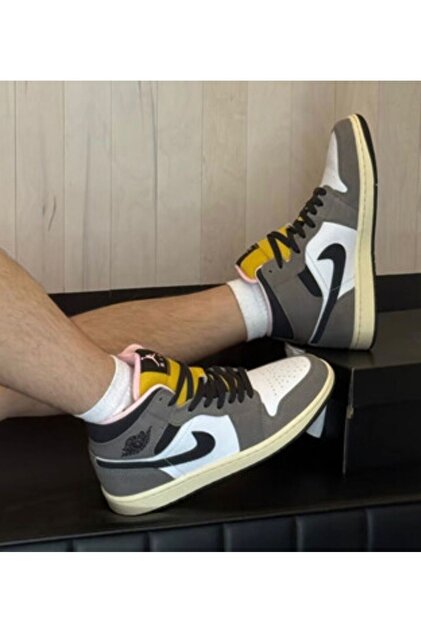 Nike Jordan 1 Mid SE White Cave Stone (GS) Spor Basketbol
