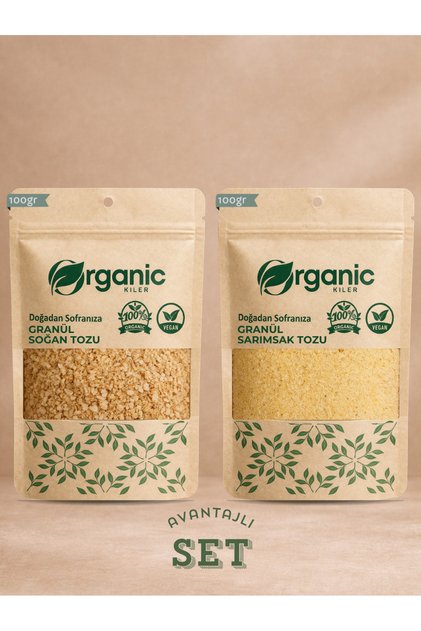 Granül Sarımsak ve Soğan Tozu İkili Set 2x100 gr – Doğal, Katkısız