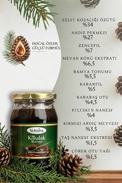 ルマルマ出品 Nursima Kozalak Macunu Doğal Bitkisel Karışım 420 gr - Fiyatı