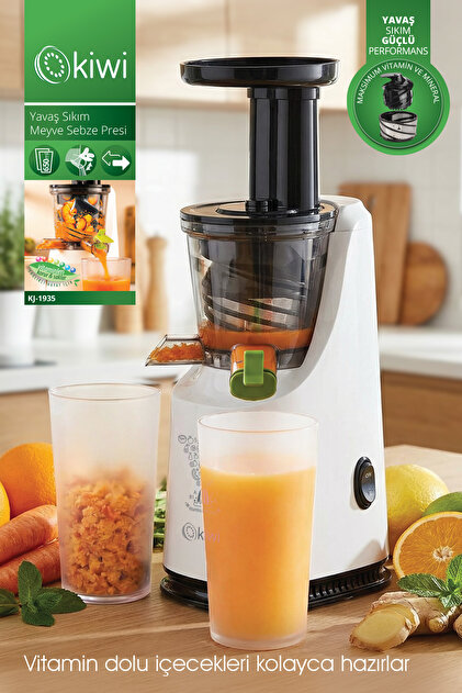 ボニック Kiwi KJ-1935 Slow Juicer - Yavaş Meyve Sıkacağı | 200W & 700 ml