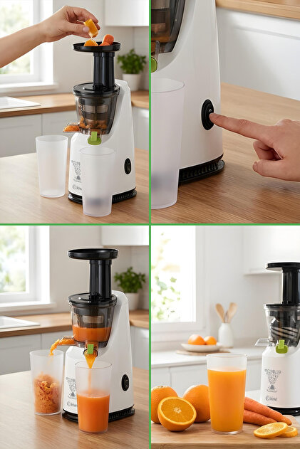 Kiwi KJ-1935 Slow Juicer - Yavaş Meyve Sıkacağı | 200W & 700 ml