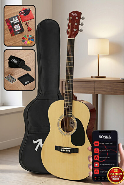 Midex Rg-530nt Kaliteli Natural 40 Inç Akustik Gitar Seti 4/4