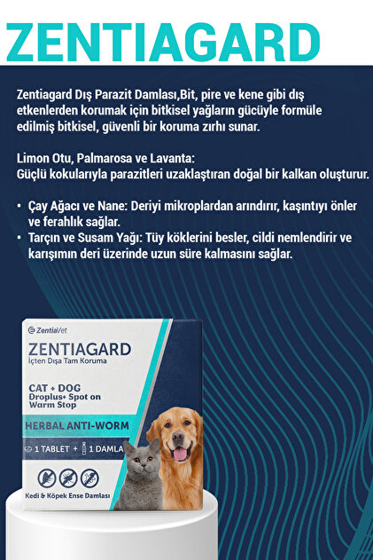 zentiavet Kedi Damlası Kedi İç Dış Anti Parazit Bitkisel Damla