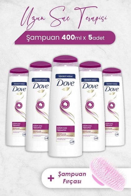 Long Hair Therapy 400 ml x 5 Pieces Hair Care Shampoo and Brush Set