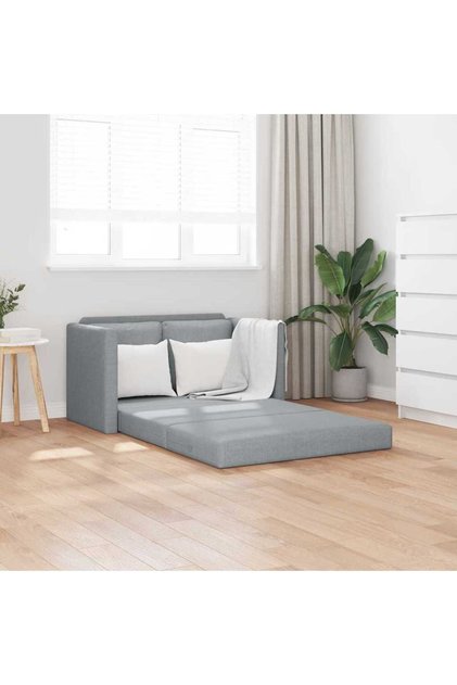 Floor Sofa Bed 2-in-1 Light Grey 112x174x55 cm Fabric