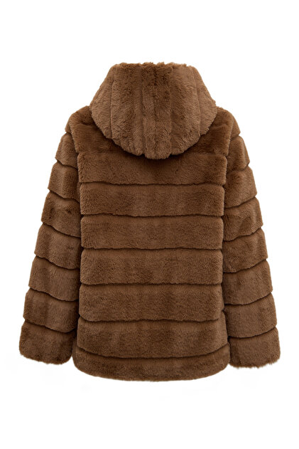 Derimod Vienna Kadın Hardal Kapüşonlu Teddy Mont 25WGE5630FF
