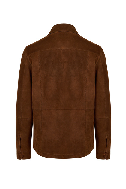 Derimod Matias Men's Brown Suede Leather Shirt Jacket 26Sge660110