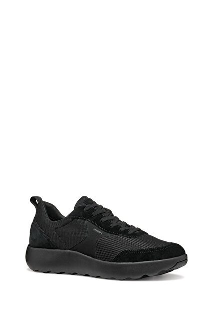 Geox Erkek Siyah U Xtors D -Mesh + Suede Bağcıklı Spor Ayakkabı