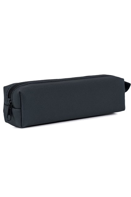 Artificial Leather Single Compartment Pencil Case Dark Gray – Pencil Holder with Internal Support and Zipper