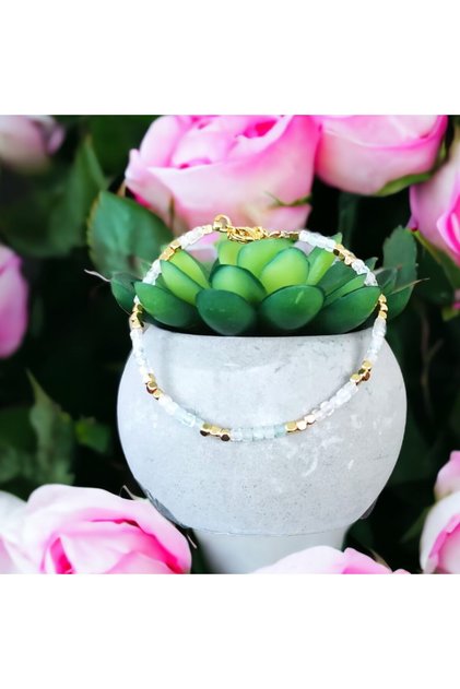 Βραχιόλι Boho από κρύσταλλα Morganite