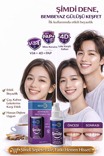 oliways Begisun Smile Mor Ton Diş Bakım Jeli 50 ml – V34 & 4D