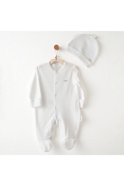 Ac26592 Hello Elephant Jumpsuit Set White