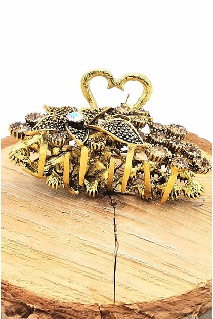 Cast Metal Colored Stone Luxury Buckle