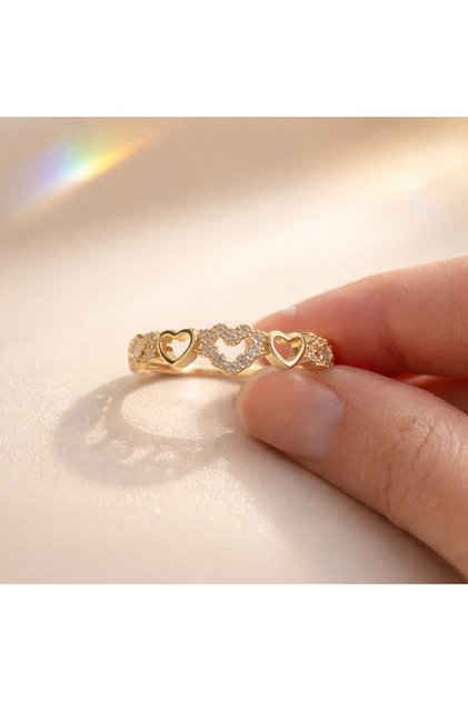 Women's Steel Ring Heart Pattern