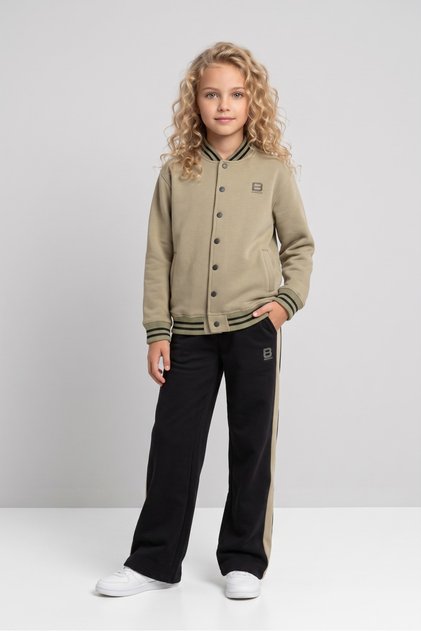 Girls' College Collar Wide Leg Tracksuit Set