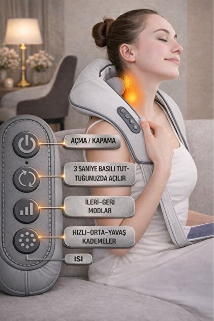 Divex İnsan Eli Hissi Veren Şarjlı Isıtmalı Derin Yoğurma Sırt