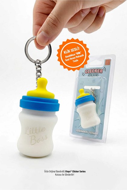 Clickable Baby Bottle Stress Relief Toy Gift Keychain Bag Accessory | Milkypop