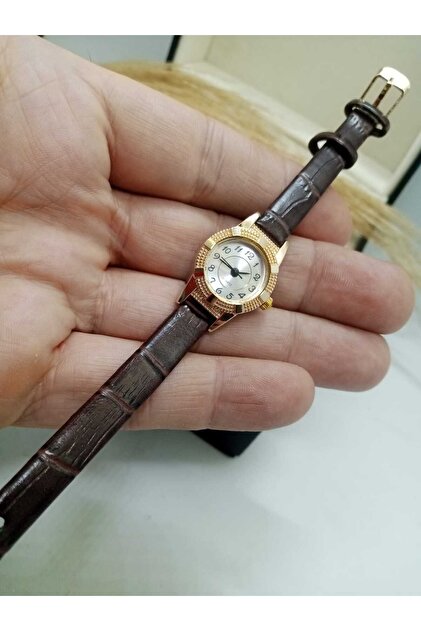 Lova Vintage Design - Dark Brown Color Cord - Minimal Gold Square Case Women's Wristwatch