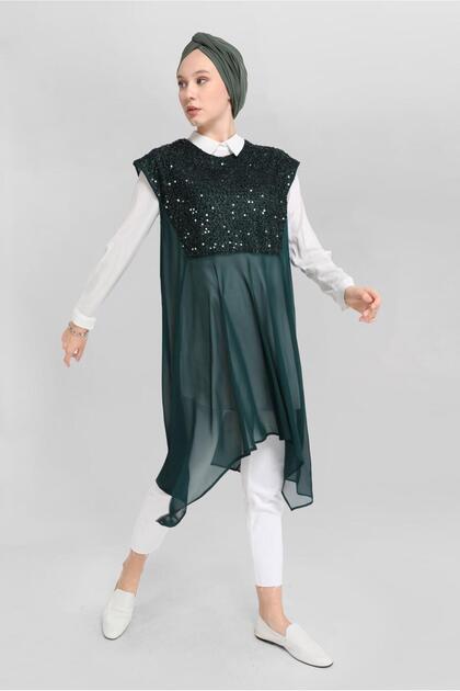 Pul Sequined Double Tunic 40569