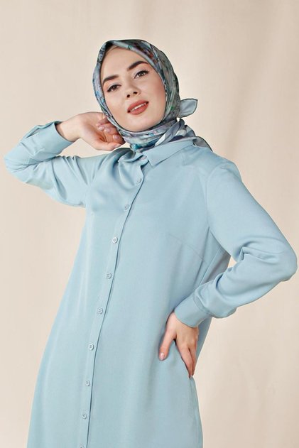 Buttoned Tunic with Side Slips 4854